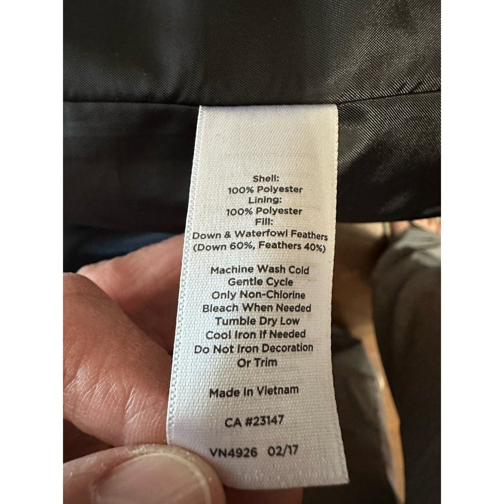 Talbots Women's Down Puffer Quilted Vest Black & White Polka Dot Large Full Zip - Picture 5 of 9
